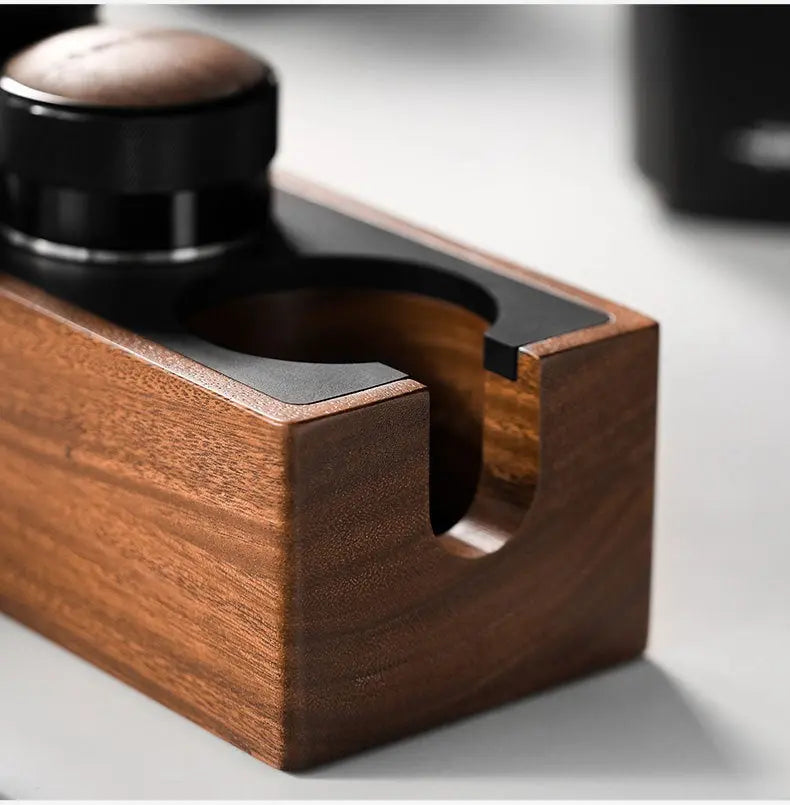 Support Tamper Café Noyer Premium – Station Barista Multifonction 51-58mm Dropshipman