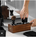 Support Tamper Café Noyer Premium – Station Barista Multifonction 51-58mm Dropshipman