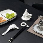 Support baguettes céramique créatif chinois – Porte-baguettes artisanal traditionnel Dropshipman