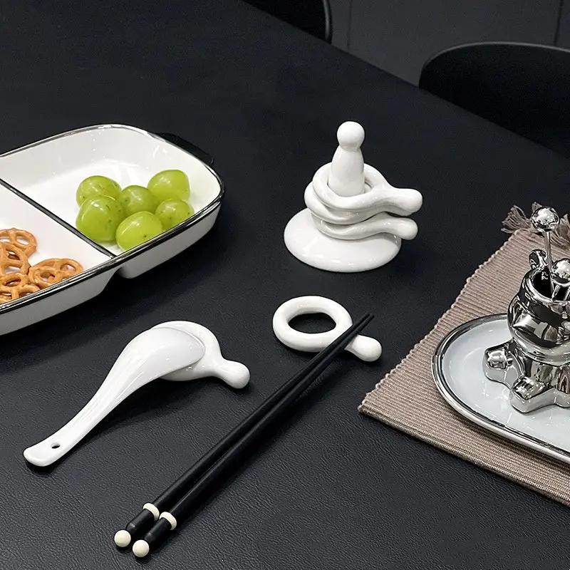 Support baguettes céramique créatif chinois – Porte-baguettes artisanal traditionnel Dropshipman