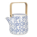 TEAPOT 800 ml du thé de fleurs en porcelaine blanche bleue Clayre & Eef.