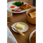 Tartineur beige avec manche en osier AULICA
