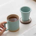 Tasse Eau Filtrée Couverte Céramique – Gobelet Filtrant Office Dropshipman