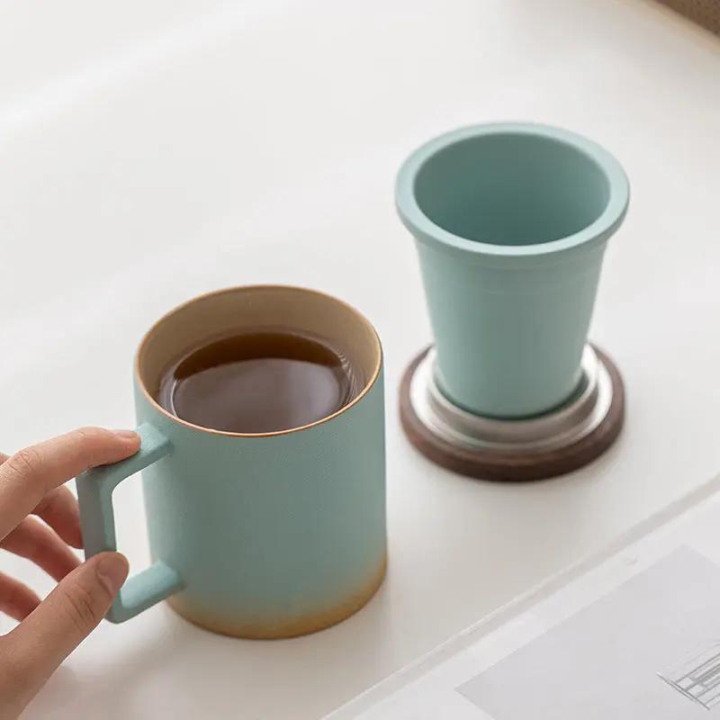 Tasse Eau Filtrée Couverte Céramique – Gobelet Filtrant Office Dropshipman