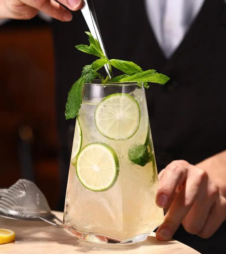 Tasse Eau Fruits Thé Soda Bulles – Gobelet Verre Nordique Hexagonal Carré Dropshipman