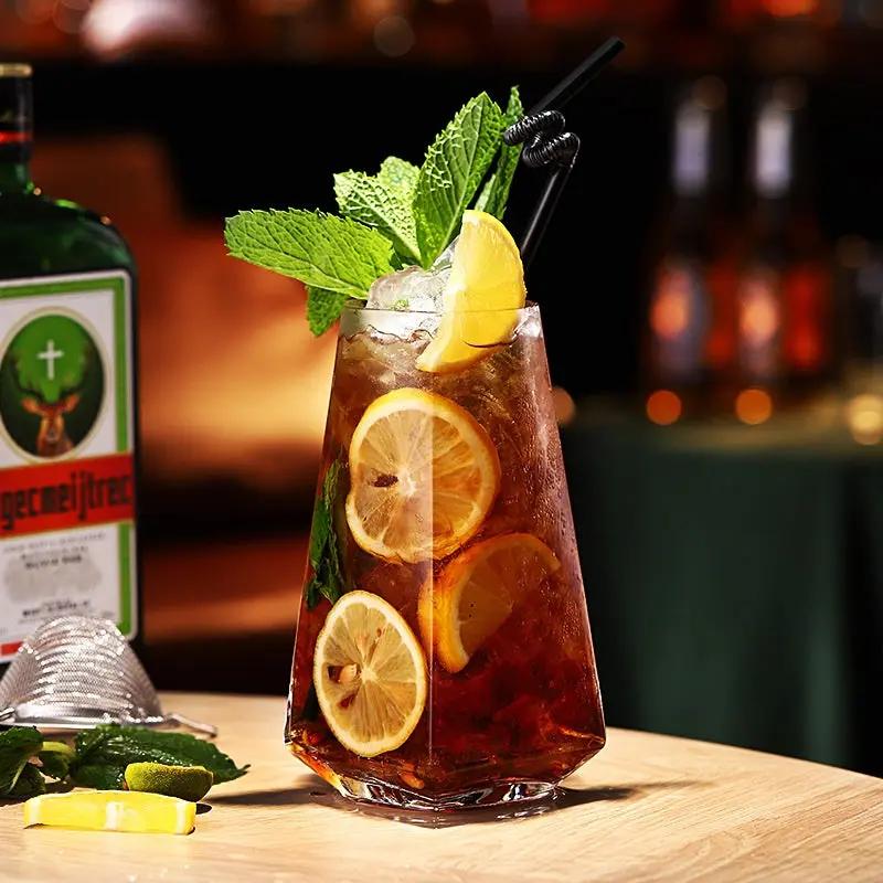 Tasse Eau Fruits Thé Soda Bulles – Gobelet Verre Nordique Hexagonal Carré Dropshipman