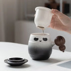 Tasse Thé Élégante Panda Héros Couvercle Filtre – Mug Céramique Poignée Bois Bureau 401-500ml Dropshipman