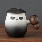 Tasse Thé Élégante Panda Héros Couvercle Filtre – Mug Céramique Poignée Bois Bureau 401-500ml Dropshipman