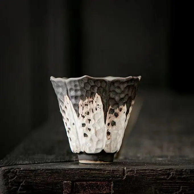 Tasse Thé Grès Artisanale – Motifs Organiques Écorce Naturelle Zen Dropshipman