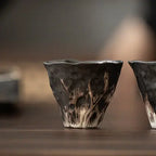 Tasse Thé Grès Artisanale – Motifs Organiques Écorce Naturelle Zen Dropshipman