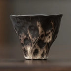 Tasse Thé Grès Artisanale – Motifs Organiques Écorce Naturelle Zen Dropshipman