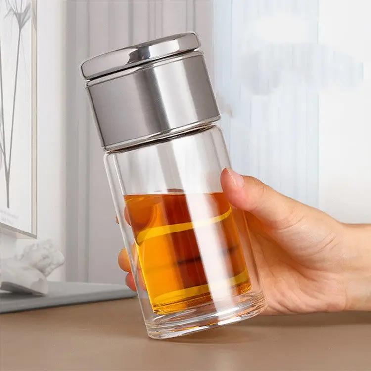 Tasse Thé Mini Portable – Gobelet Verre Borosilicate Double Paroi Isolation Dropshipman