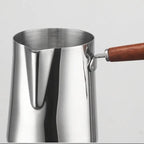 Tasse à café Garland en acier inoxydable avec poignée en bois - Pichet à latte couleur unie 350-1000 ml Dropshipman