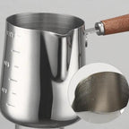 Tasse à café Garland en acier inoxydable avec poignée en bois - Pichet à latte couleur unie 350-1000 ml Dropshipman