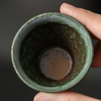 Tasse à thé bleu paon rétro argile ancienne  – Tasse grès vide ancien piton mousse verte Dropshipman