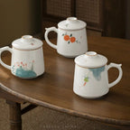 Tasse céramique artisanale traditionnelle élégante peinte main  – Tasse porcelaine style chinois art du thé Dropshipman