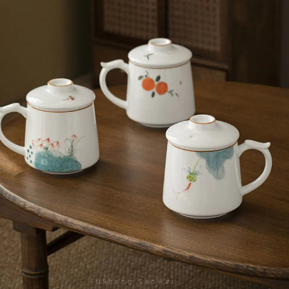 Tasse céramique artisanale traditionnelle élégante peinte main  – Tasse porcelaine style chinois art du thé Dropshipman