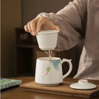 Tasse céramique artisanale traditionnelle élégante peinte main  – Tasse porcelaine style chinois art du thé Dropshipman