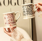 Tasse céramique couple vintage petit-déjeuner café – Mug artisanal romantique Dropshipman