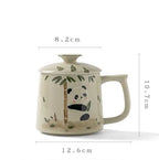 Tasse céramique panda peinte main – Design Kawaii gris bois artisanal mignon Dropshipman