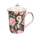 Tasse de 4 300 ml de fleurs en porcelaine rose bleu Clayre & Eef.