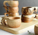 Tasse en bois pour petit-déjeuner, grande capacité, pour le lait et le café-Gobelet en chêne à grain unique, 185 ml Dropshipman