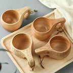 Tasse en bois pour petit-déjeuner, grande capacité, pour le lait et le café-Gobelet en chêne à grain unique, 185 ml Dropshipman