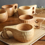 Tasse en bois pour petit-déjeuner, grande capacité, pour le lait et le café-Gobelet en chêne à grain unique, 185 ml Dropshipman