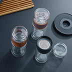 Tasse en verre double paroi séparation thé eau – Verre borosilicate résistant température bureau 300ml Dropshipman