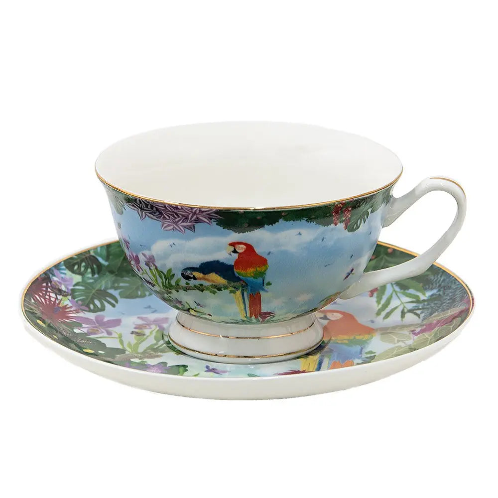 Tasse et soucoupe 12x10x6 cm / Ø 15x2 cm / 200 ml Clayre & Eef.
