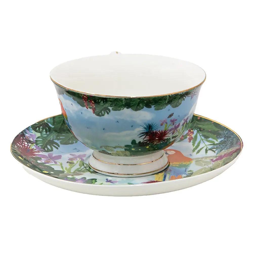 Tasse et soucoupe 12x10x6 cm / Ø 15x2 cm / 200 ml Clayre & Eef.