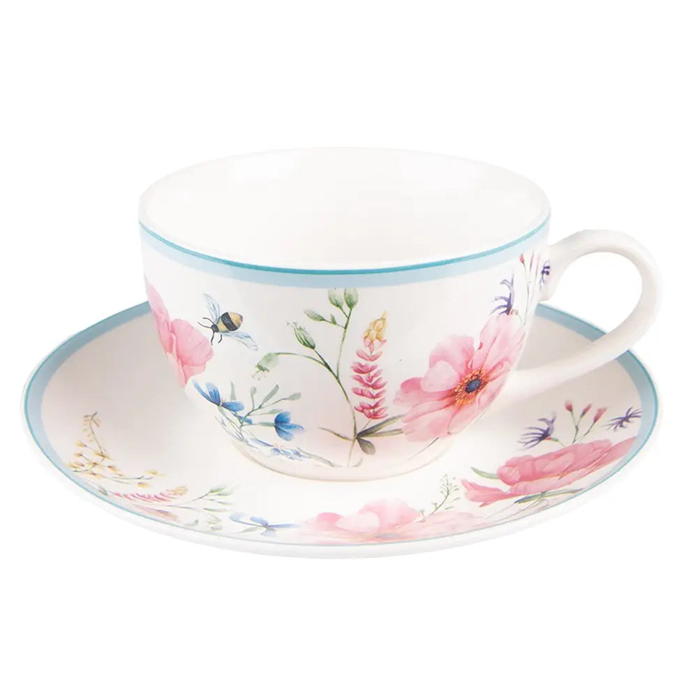 Tasse et soucoupe 12x8x10 cm / Ø 15x2 cm / 230 ml Clayre & Eef.
