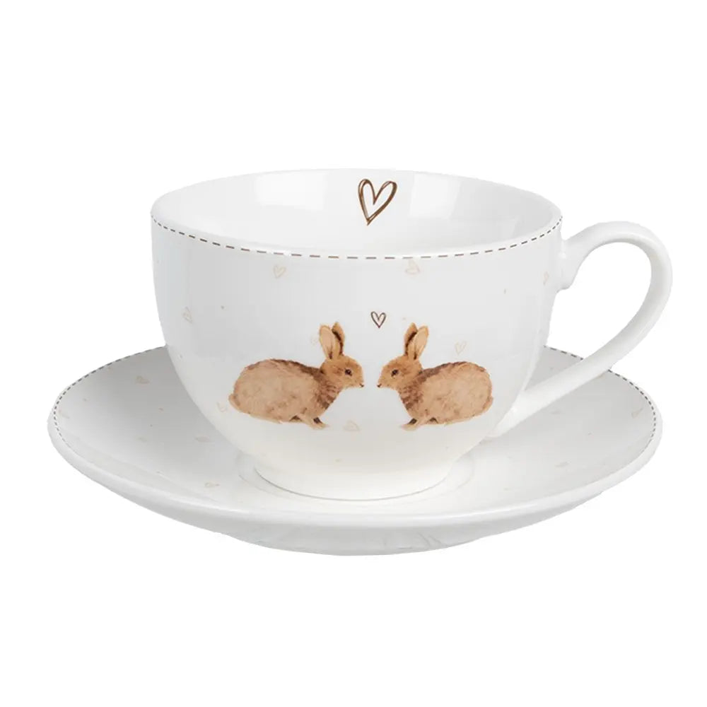 Tasse et soucoupe 12x9x6 cm / Ø 14x2 cm / 250 ml Clayre & Eef.