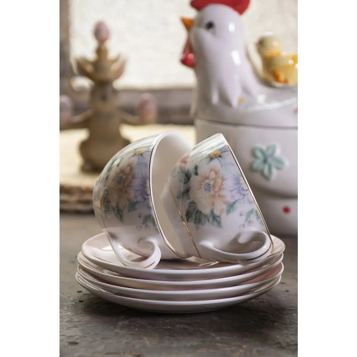 Tasse et soucoupe 12x9x6 cm / Ø 15x2 cm / 250 ml Clayre & Eef.