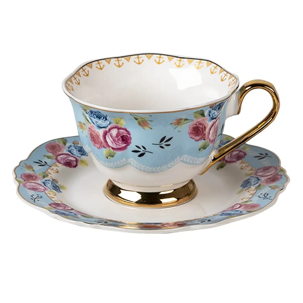 Tasse et soucoupe 12x9x7 cm / Ø 15x2 cm / 160 ml Clayre & Eef.