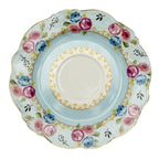 Tasse et soucoupe 160 ml du service de fleurs en porcelaine blanche bleue Clayre & Eef.