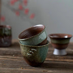 Tasse thé poterie créative fait main – Gobelet échelle artisanal céramique rustique Dropshipman