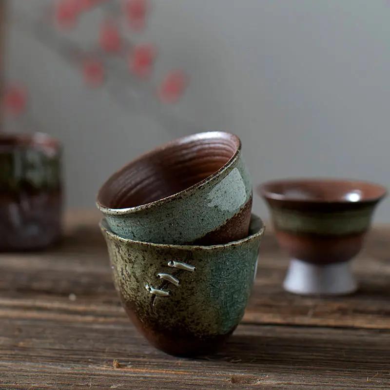 Tasse thé poterie créative fait main – Gobelet échelle artisanal céramique rustique Dropshipman