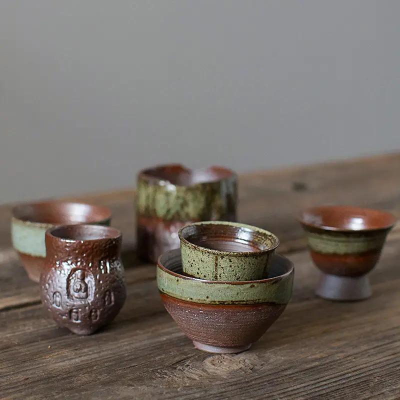 Tasse thé poterie créative fait main – Gobelet échelle artisanal céramique rustique Dropshipman