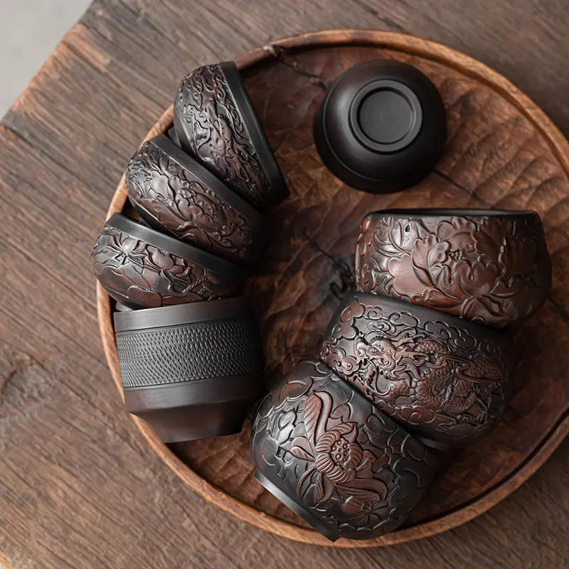 Tasse thé traditionnelle chinoise poterie violette Qingxi Kung Fu fait main – Tasse céramique style chinois art du thé Dropshipman