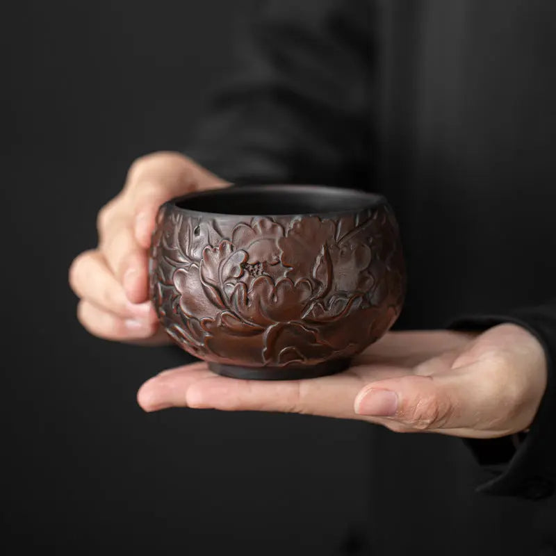 Tasse thé traditionnelle chinoise poterie violette Qingxi Kung Fu fait main – Tasse céramique style chinois art du thé Dropshipman