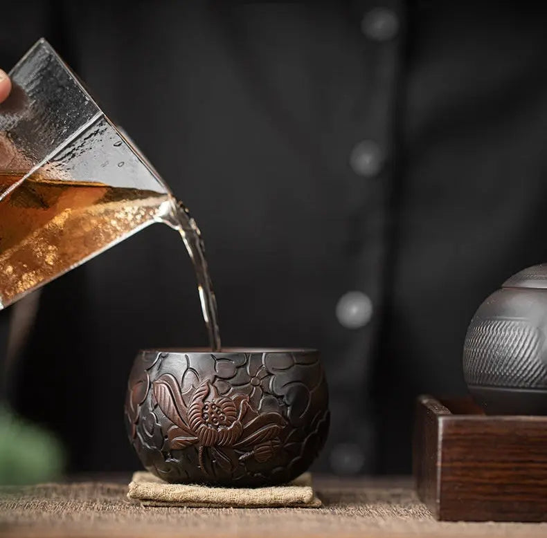 Tasse thé traditionnelle chinoise poterie violette Qingxi Kung Fu fait main – Tasse céramique style chinois art du thé Dropshipman