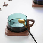 Tasse thé verre borosilicate colorée créative – Mug café latte américain avec soucoupe Dropshipman