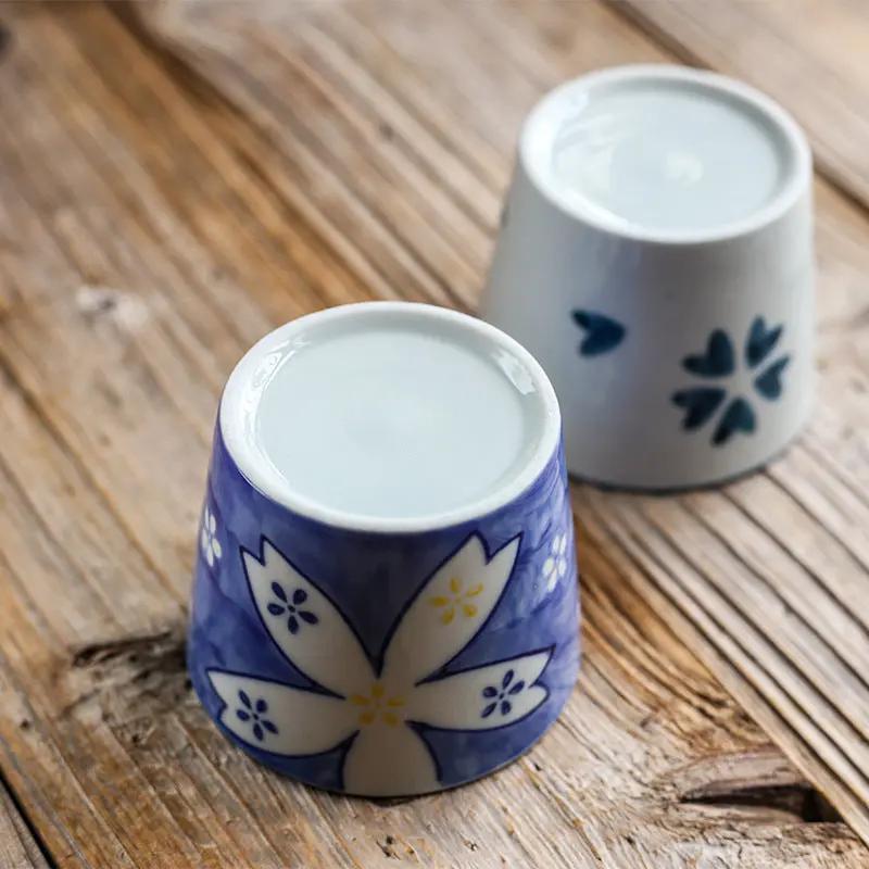 Tasse traditionnelle japonaise céramique droite – Tasse porcelaine renforcée résistante haute température art du thé Dropshipman