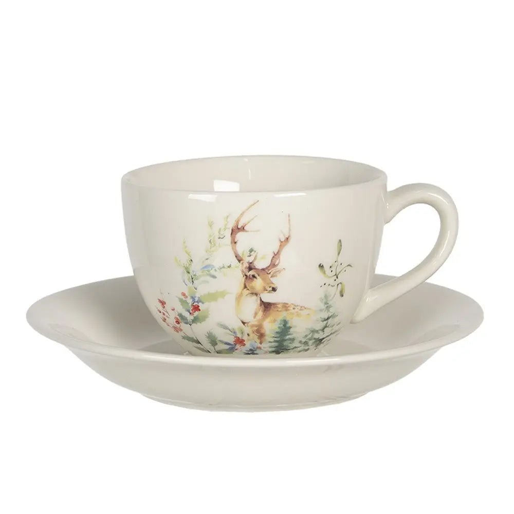 Tasse un schotel 11x9x7 cm / Ø 15x2 cm / 200 ml Clayre & Eef.