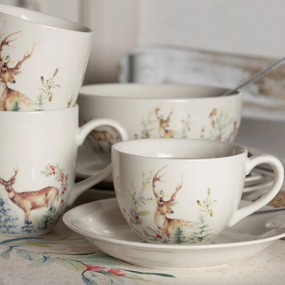 Tasse un schotel 11x9x7 cm / Ø 15x2 cm / 200 ml Clayre & Eef.