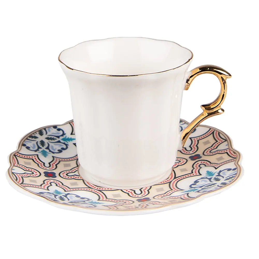 Tasse un schotel 8x6x6 / Ø 12x1 cm / 95 ml Clayre & Eef.