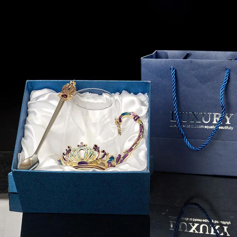 Tasse verre cristal émaillée infusion thé parfumé – Mug artisanal moderne Dropshipman