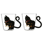 Tasses 300 ml décor chat - lot de 2 AULICA