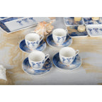 Tasses à café avec sous tasses méduse - lot de 4 AULICA